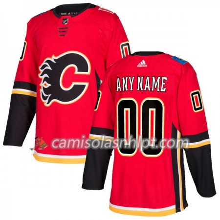 Camisola Calgary Flames Personalizado Adidas 2017-2018 Vermelho Authentic - Homem